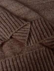 Franclia Women's Autumn/Winter New High-End Thickened Versatile Casual Hoodie T-Shirt, Loose Long Sleeve Lantern Sleeve Knit Sweatshirt Pullover, Women's Outerwear, Halloween T-Shirt, Women's Winter Sweatshirt, Autumn Matching, Christmas Sweatshirt - Coffee Brown - View 6