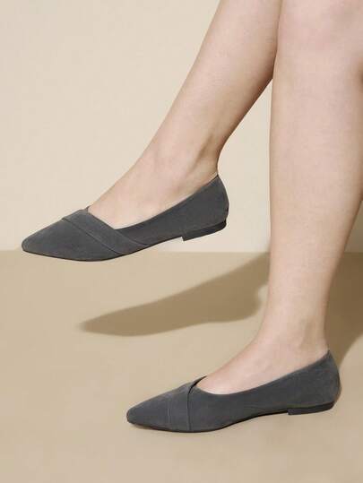 CUCCOO CURVES Mocasines planos de punta ancha para mujer, de unicolor, aptos para todas las estaciones, para uso diario y laboral, zapatos de primavera, vacaciones de primavera, Pascua