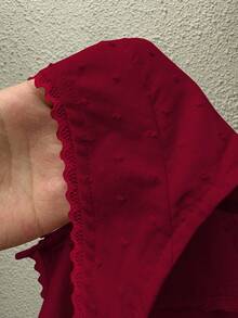 Sunnyshic Women's Fashion Casual 100% Cotton Lace Trim Patchwork Camisole - Burgundy - View 7