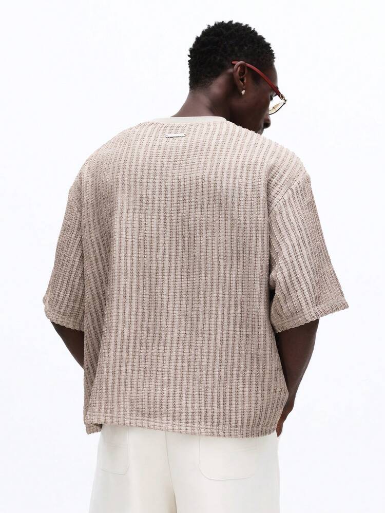 Oversized Crew Neck Ribbed Short Sleeve Tee