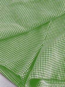SHEIN ChicEase 女士休闲千鸟格短裙，无腰带，夏季款 - 綠色 - 查看 4