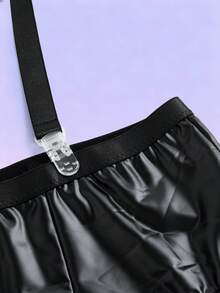 FeverCity Men's Sexy Suspender Briefs With Bow Tie, Suitable For Valentine's Day - Black - View 5