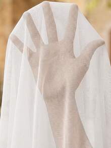 Swim Chiccia 大码女式沙滩度假休闲半透明不对称肩部罩衫 - 白色 - 查看 6