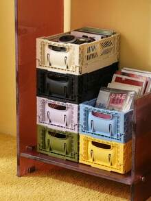 Joivida 1个彩色塑料可折叠收纳篮，非常适合收纳和日常使用，易于组装，可用于厨房、浴室、办公室、客厅、教室、宿舍等场所。 - 彩色 - 查看 7