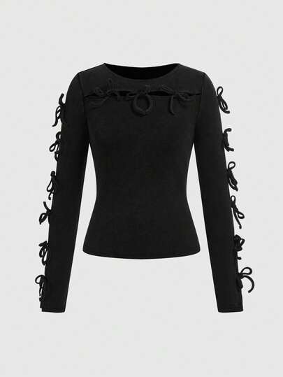 Grunge Punk T-shirt ajusté vintage délavé avec motif flocon de neige ajouré