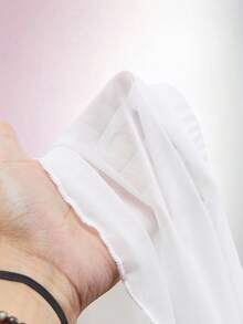 Amplova Women's Y2K Flowy Hem Sexy Avant-Garde Rhinestone Embellished Mini Skirt, Girlgroup Inspired - White - View 8