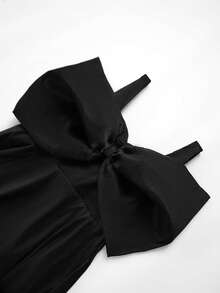 Fleurora Vestido largo asimétrico minimalista de unicolor para mujer