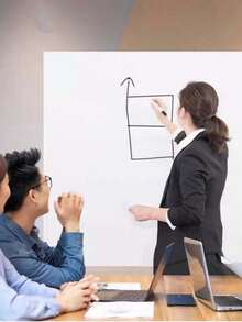 1 لفة ملصق حائط للسبورة الذاتي اللصق سميك - قابل للإزالة، يأتي مع 5 أقلام سوداء مائية، مصنوع من مادة فينيل سميكة، مناسب للكتابة والرسم، يستخدم في المكتب وديكور المنزل - جدار السبورة البيضاء/5 أقلام مائية مجانية - مشاهدة 2