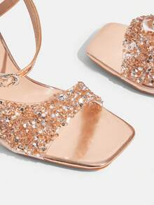 CUCCOO TILAWA Giày sandal cao gót thời trang nữ gợi cảm, đính đá lấp lánh, thích hợp cho các hoạt động ngoài trời và tiệc tùng, giày mùa xuân/hè, giày dự tiệc lễ Phục sinh và dạ hội. - Rượu sâm banh - Xem 5