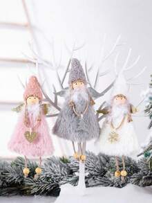 1 Pc Exquisite Handmade Angel Decorative Hanging In Pink Gray White For Home Wall Car Mirror Decor Wedding Gift Birthday Celebration Holiday Festival Hanging Decoration Craft Souvenir - one size fits all - View 3