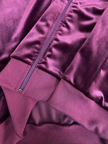 Glimmora Women's Casual Zip-Up Purple Sweatshirt - Purple - View 6