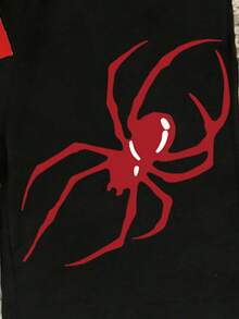 1 Set Baby Boys' Casual Fashionable Creative Personalized Refreshing Minimalist Heart & Spider Web Print Short Sleeve T-Shirt And Shorts Set, Comfortable Daily Wear, Cozy Summer Styles Suitable For Spring And Summer Toddler Boy Clothes Summer Sets Gothic Baby Boy Clothes - Multicolor - View 8