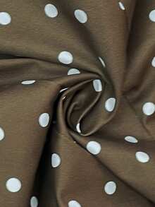 Aloruh Áo khoác blazer nữ thời trang họa tiết chấm bi, cài cúc đơn, thắt eo. - Cà phê nâu - Xem 9