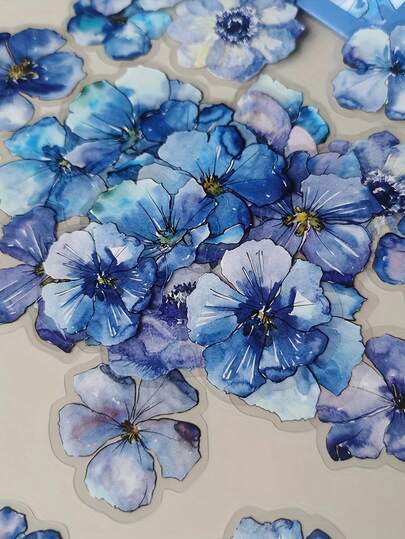 50 Peças Adesivos Retrô de Flores e Plantas em Aquarela - Etiquetas Botânicas Vintage em PVC Semigloss para Jornais de Sucata, Scrapbooking, Álbuns DIY, Planejadores, Abas de Planejadores, Jornais de Bala - Suprimentos de Artesanato Rotulados (Sem Resíduos)