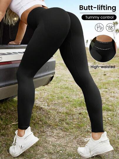 سروال رياضي مرن واسع الخصر لرفع الأرداف للنساء، ملابس رياضية، بنطلون يوغا