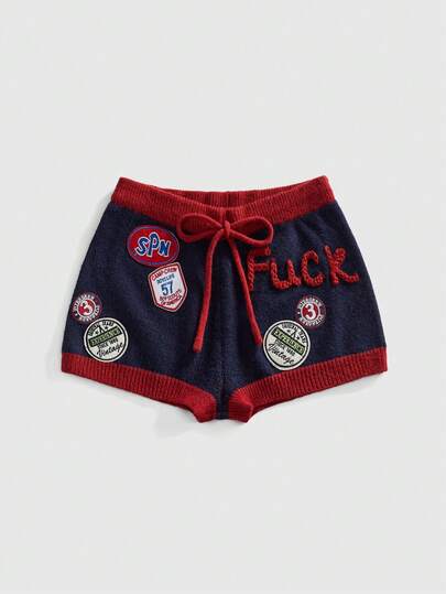 ROMWE Avant Conjunto de top corto y shorts de cintura ultra baja sexy y deportivo para mujer, estilo Y2K