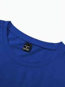 Manfinity LEGND Men's Minimalist Grizzly Bear Figure Graphic Print Tee,Aqua Blue Summer Streetwear Round Neck Short Sleeve T-Shirt,Casual City Break Commute T Shirt - Royal Blue - View 5