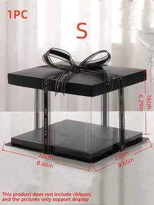 1pc Party/Holiday Gift Box, 1 Tier/2 Tier/3 Tier Packaging Storage Box Valentine Day - Black - View 17