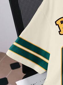 LOONEY TUNES X SHEIN Men's Casual Everyday Commute Fashion Street Sporty Funny Cartoon Rabbit, Number, Star Print Loose Fit Short Sleeve T-Shirt, Summer - White - View 4