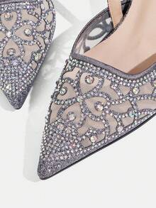 CUCCOO TILAWA 女士时尚优雅派对水钻装饰高跟鞋 - 灰色 - 查看 6