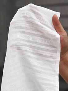 SLATEMANN Camisa casual de manga larga con botones delanteros de unicolor para hombre - Blanco - Ver 6