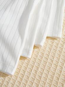 SHEIN 4pcs/Set Dozemod Kids Boys' Solid Minimalist Crew Neck Undershirts - White - View 6