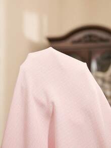 Southern France Elegant Bubble Wrinkle Open Front Women Pajama Set - Pink - View 7