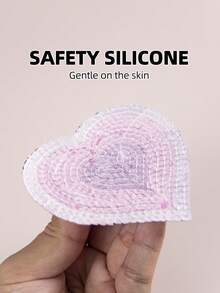 4 Pairs Fashionable Sexy Skin-Friendly Sequin Heart-Shaped Nipple Covers - Purple - View 5