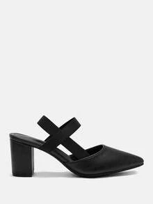 CUCCOO CURVES Women's Pointed Toe Buckle Design Everyday Versatile Fashion High Heels Valentine's Day - Black - View 2