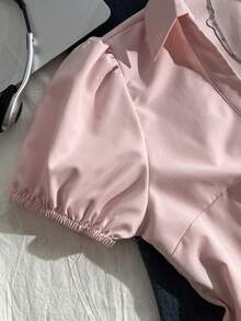 Elamini 马术骑手标志前扣夏季短袖衬衫