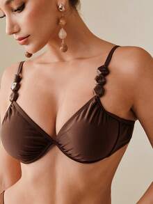 Swim Oasis Bộ đồ bơi nữ đơn sắc tối giản, phong cách thường ngày - Xanh và trắng - Xem 7