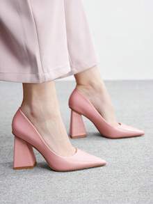 CUCCOO BIZCHIC New Pointed Toe Low Vamp Sexy Elegant High Heels For Women Spring Shoes Spring Break Easter Valentine's Day - Baby Pink - View 5