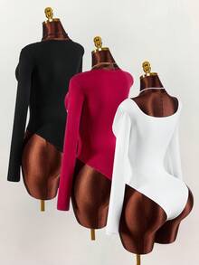 Amplova Women's Multi-Collar Versatile Inner Shirt, Sexy & Layering Piece For Autumn/Winter Bodysuits For Women Long Sleeve - Multicolor - View 21