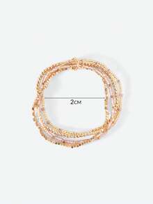 Opalesca 女士链式手链、服饰、复古风、婚礼/新娘配饰、仙女风/精灵风、珍珠、金属质感/纹理、秋冬、优雅、送给妈妈/女士/女孩/母亲、高级、复古、叠戴、情人节、礼物 - 金黃色 - 查看 6