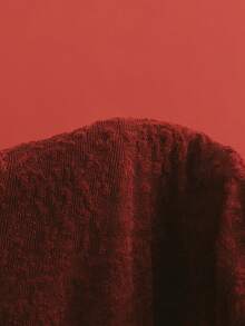 Poéselle 女士纯色V领长袖荷叶边系带衬衫 - 酒紅色 - 查看 7