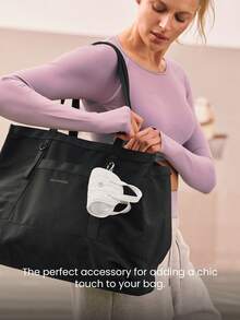 GLOWMODE 0.2 L  Mini  Carry  Water-Resistant  Trim  Metallic  Logo  Quilted  Coin  Purse  Key  Chain  Studio  Travel  Daily  Casual  Valentine's  Day - Off-white - View 3
