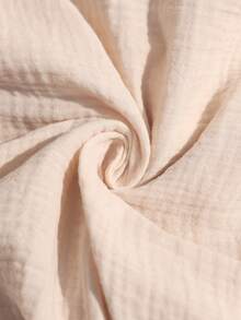 SHEIN Robe de maternité ample plissée de couleur unie avec bretelles - Nude - Voir 9