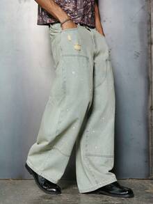 PAVTROS 男士水洗褪色时尚牛仔裤 - 淺色水洗藍 - 查看 5