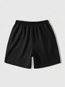 ROMWE MEN Men's Casual Printed Shorts - Black - View 6