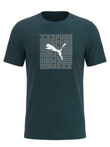 Puma Graphic Box Men T-Shirt Dark Green - Green - View 1