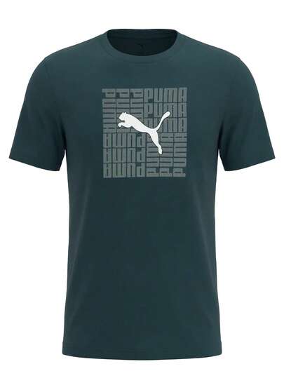 Puma Graphic Box Men T-Shirt Dark Green