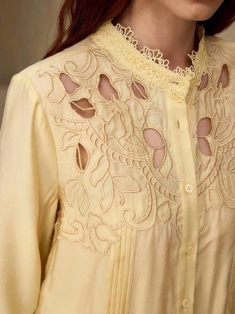 WOMEN'S EMBROIDERED COLLAR BLOUSE, SPRING/SUMMER
