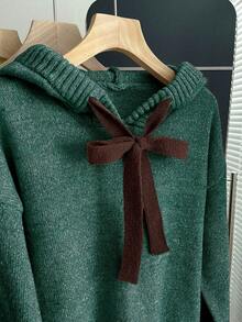 Franclia Áo hoodie nữ mùa thu/đông mới, chất liệu dày dặn, đa năng, kiểu dáng casual, rộng rãi, tay dài, kiểu áo len phồng, áo khoác ngoài nữ, áo thun Halloween, áo nỉ mùa đông nữ, áo phối đồ mùa thu, áo nỉ Giáng sinh. - Màu xanh lá cây đậm - Xem 5