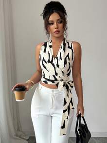 Elenzga Top de tirantes casual y elegante para verano - Albaricoque - Ver 4