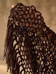 MOTF PREMIUM CHAL BOHO HECHO A MANO CON FLECOS Y BAJO ASIMÉTRICO PARA VACACIONES - Marrón - Ver 7