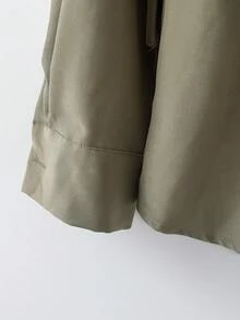 Modelyn 女士优雅通勤花卉刺绣二合一衬衫 - 綠色 - 查看 4