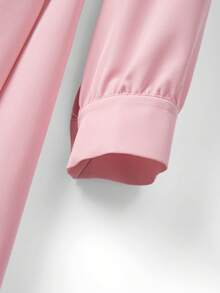 GlowEve CURVE Đầm công sở xếp ly thanh lịch dành cho phụ nữ cỡ lớn - Hồng - Xem 6