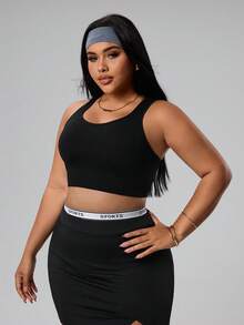 Rhythm Era Sujetador deportivo sin costuras de alta elasticidad y reflectante para mujer de talla grande - Negro - Ver 4