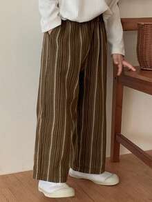 DAZY Young Boys' Casual Loose Striped Pants - Brown - View 6