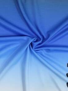 Manfinity Swimmode Men's Summer Beach Vacation Style Gradient Letter Print Raglan Sleeve Rash Guard Swimwear Top Men Rash Guard Short Sleeve T Shirt Men - Black - View 8